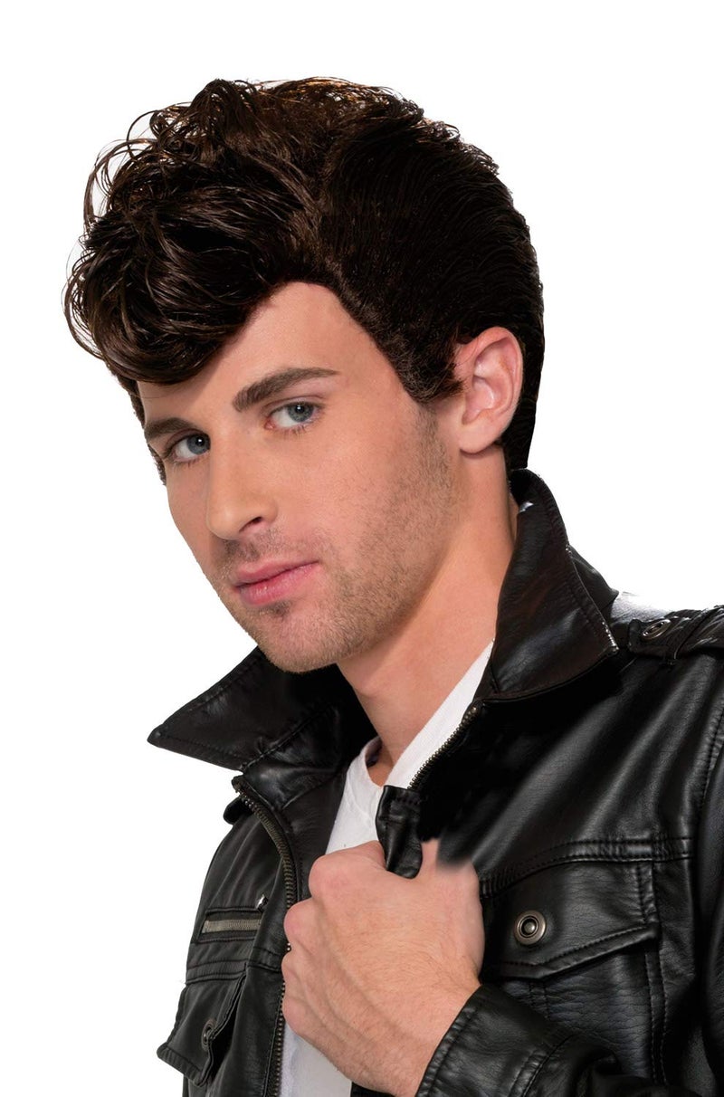 Rubies 50â€™s Greaser Brown Wig for Adults, Men's No Size